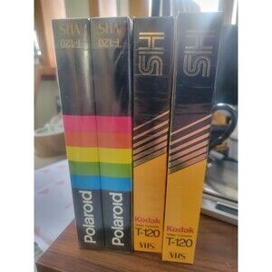 NEW Kodak HS  T-120 High Standard and 2 Polaroid HG Blank VHS Tapes Sealed